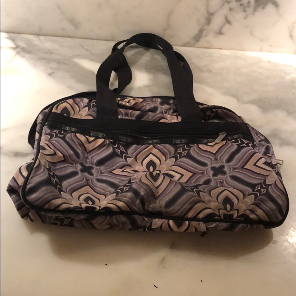 LeSportSac grey flower tote bag